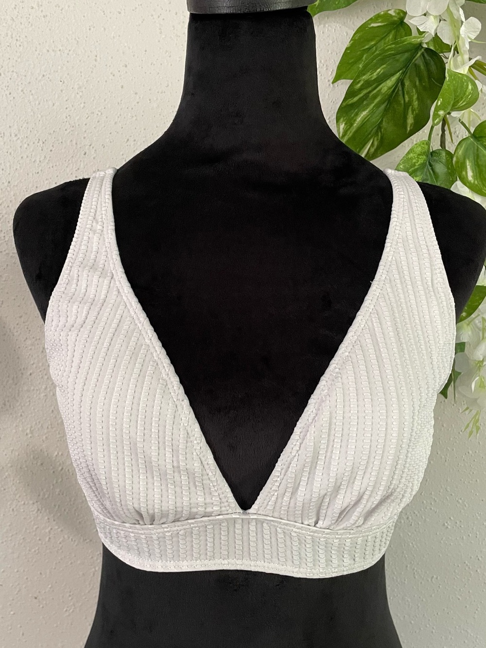 Bralette Off White Textured Size S Top Beach Summer Bikini Aesthetic Resort